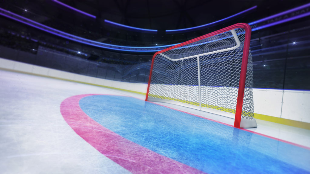 ice hockey stadium indoor 3D illustration background